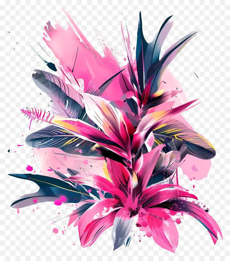 الوردي المورق，الرسم بالألوان المائية PNG