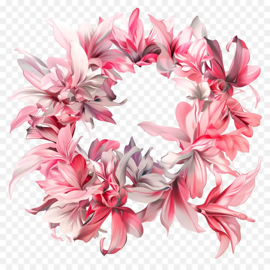 الوردي المورق，الوردي و الزهور البيضاء PNG