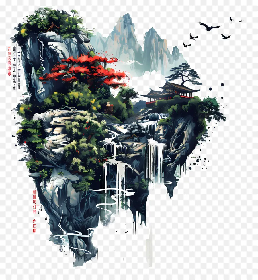 الصين，الطبيعة PNG