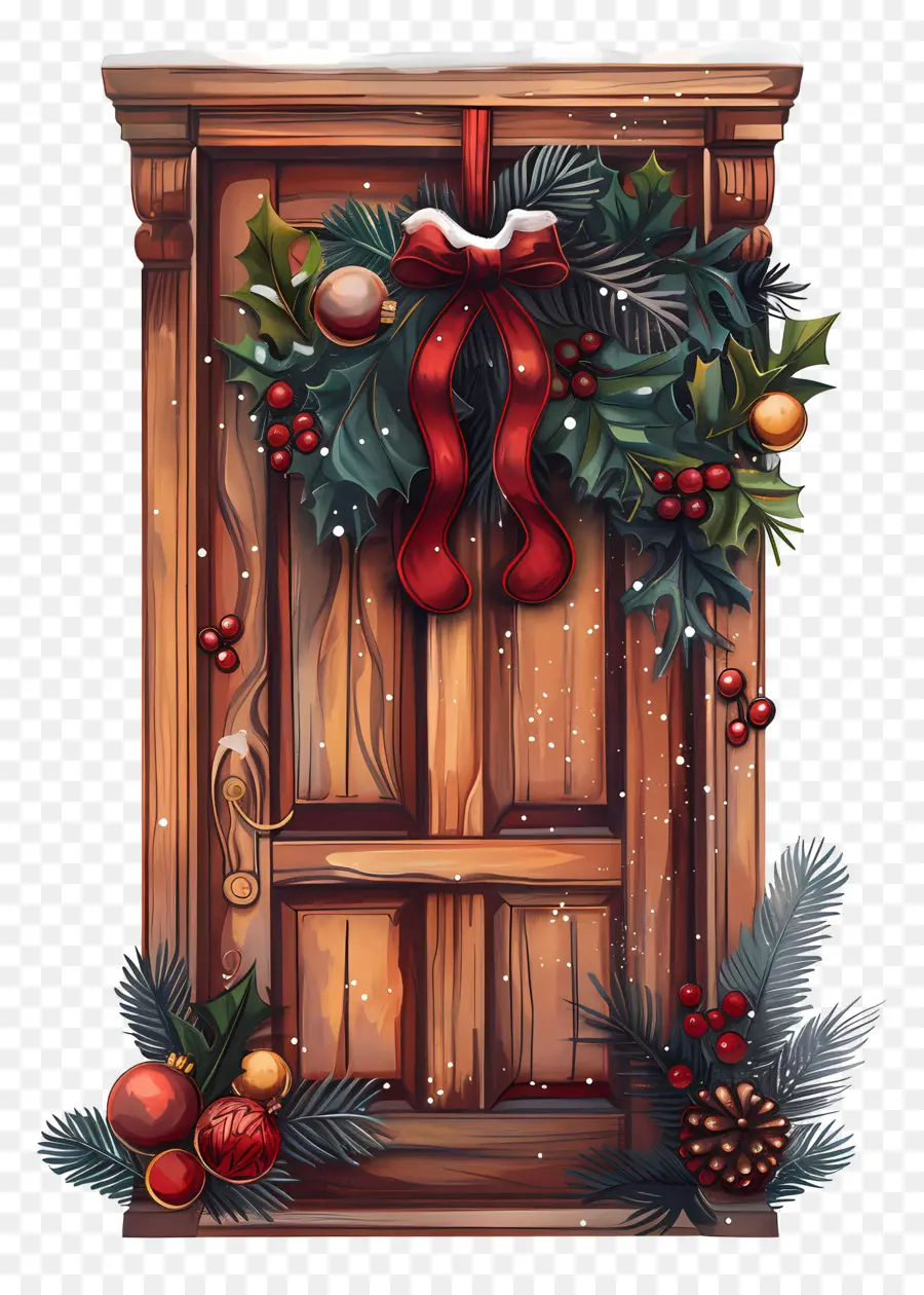 عيد الميلاد الباب，الباب الخشبي PNG