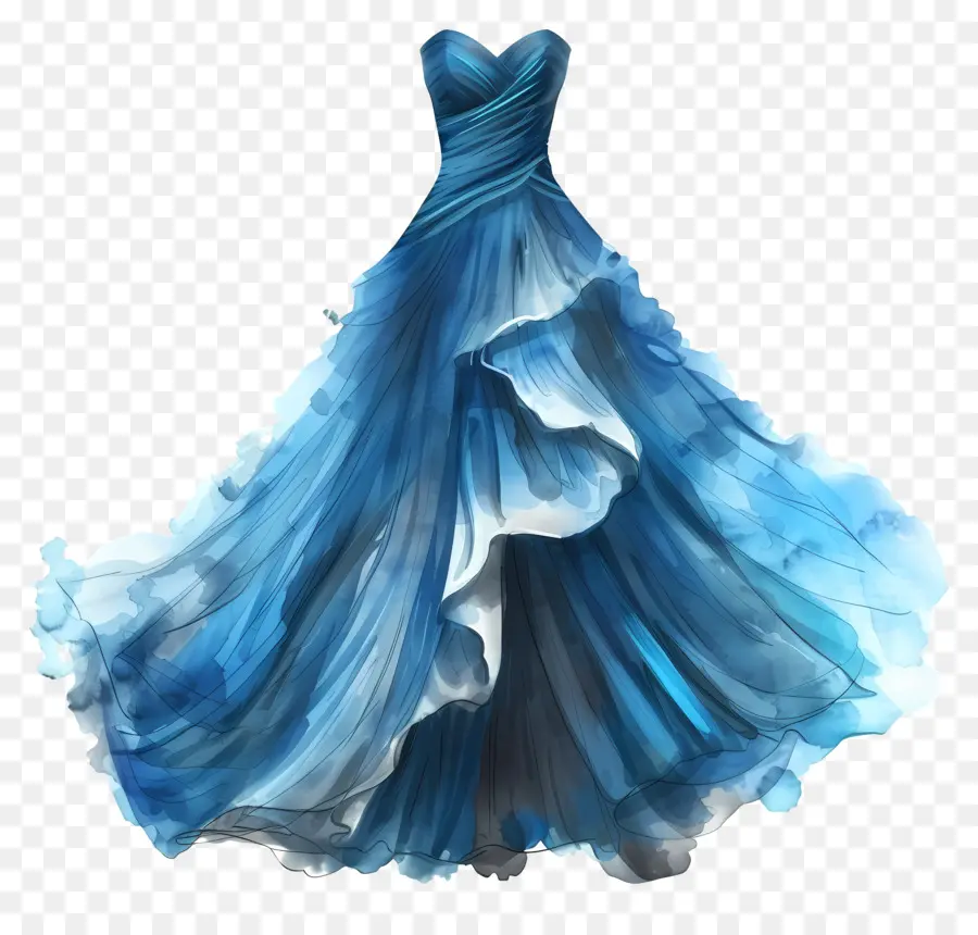 فستان الزفاف الأزرق，ثوب رسمي PNG