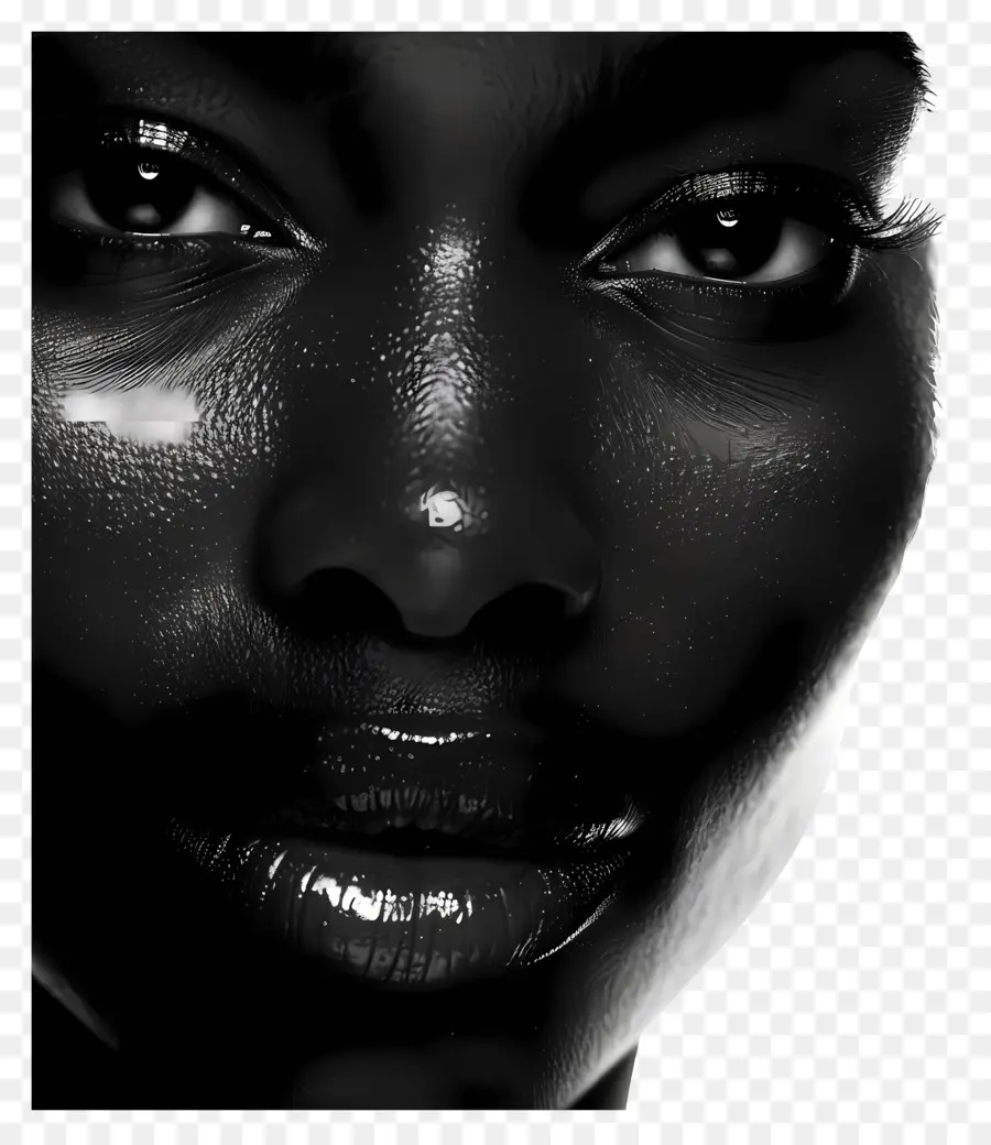 وجه امرأة سوداء，الجلد الأسود PNG