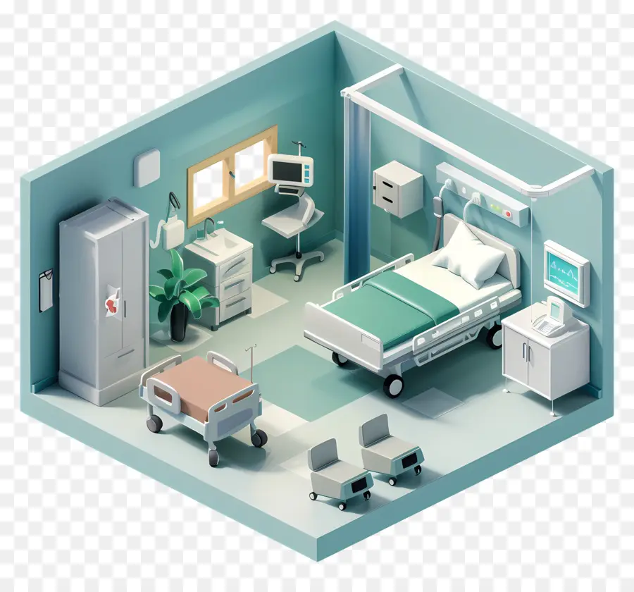 غرفة المستشفى，السرير PNG