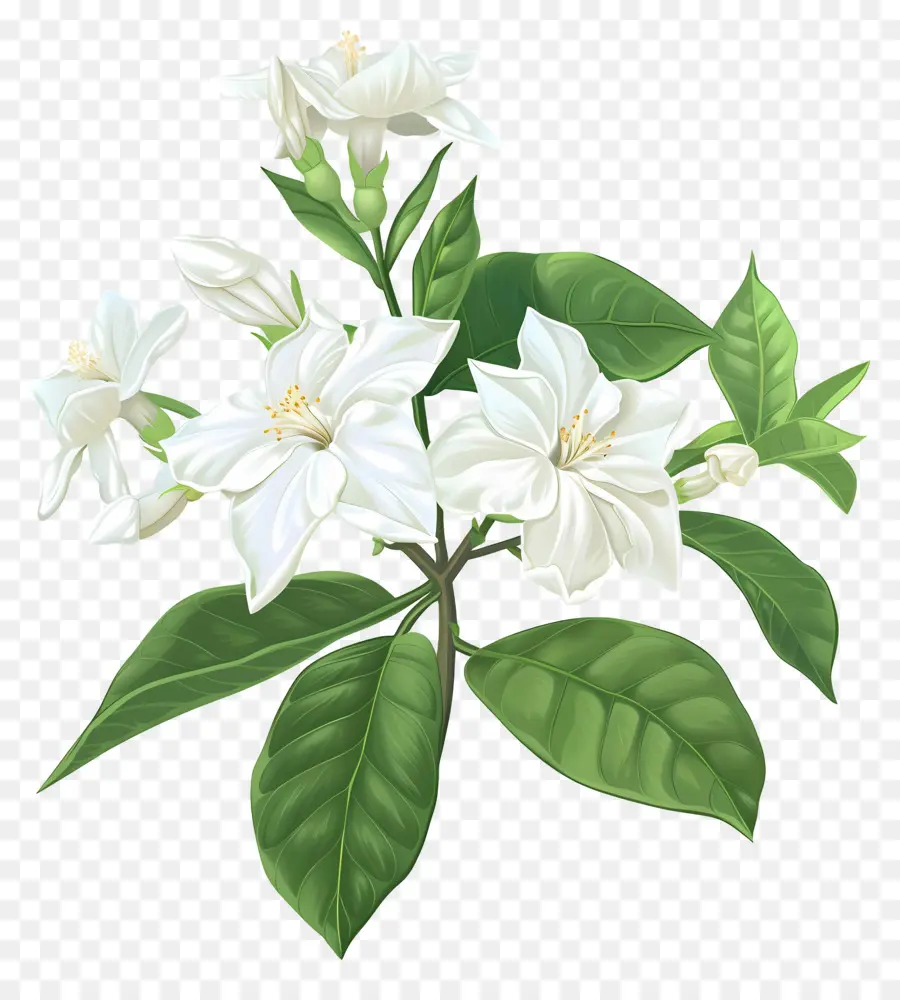 زهرة الياسمين，بتلات بيضاء PNG