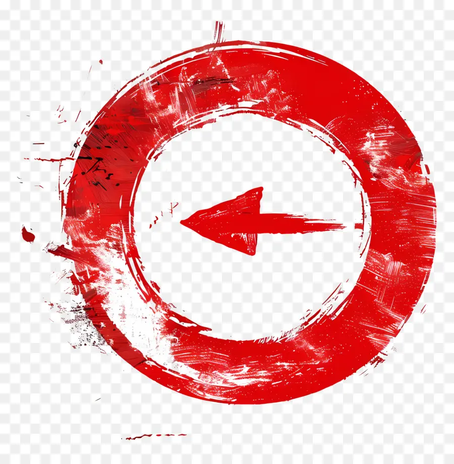دائرة حمراء مع السهم，تصميم شعار PNG