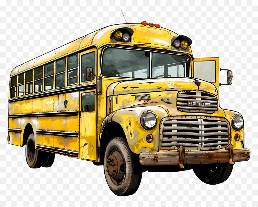 الحافلة المدرسية，الحافلة المدرسية الصفراء PNG
