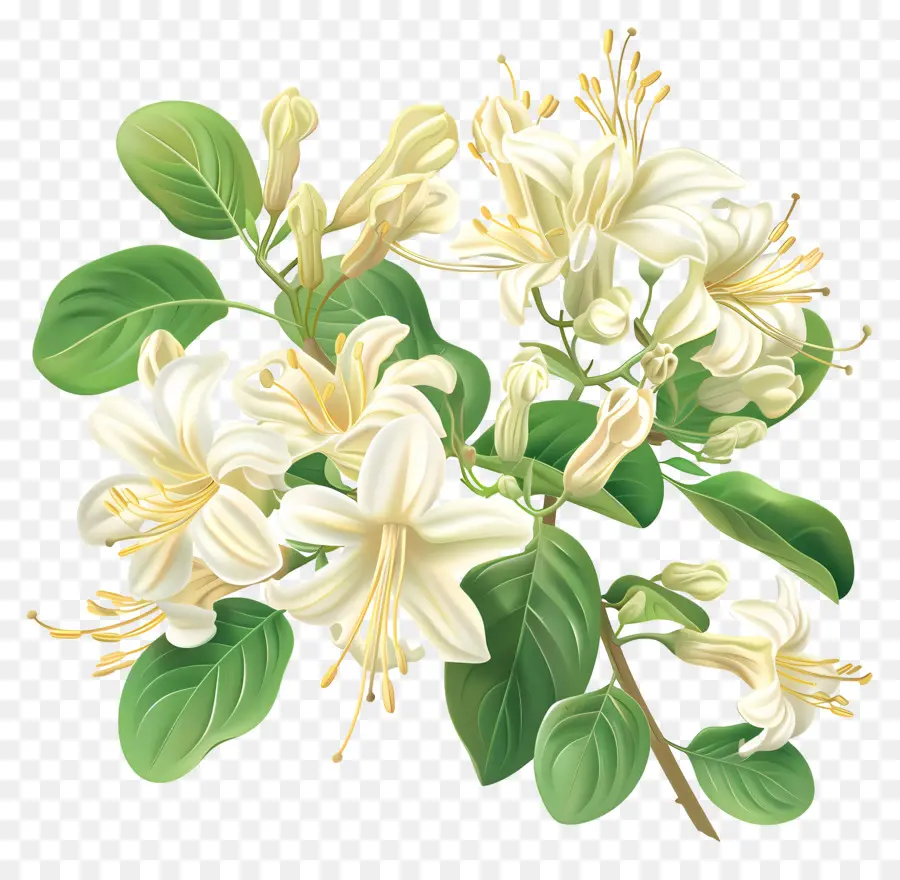 زهور العسل，الزهور البيضاء PNG