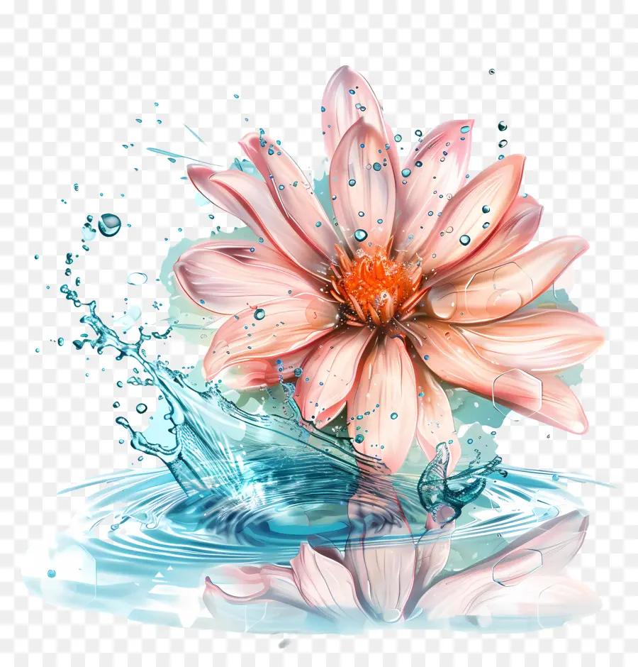 الماء，زهرة PNG
