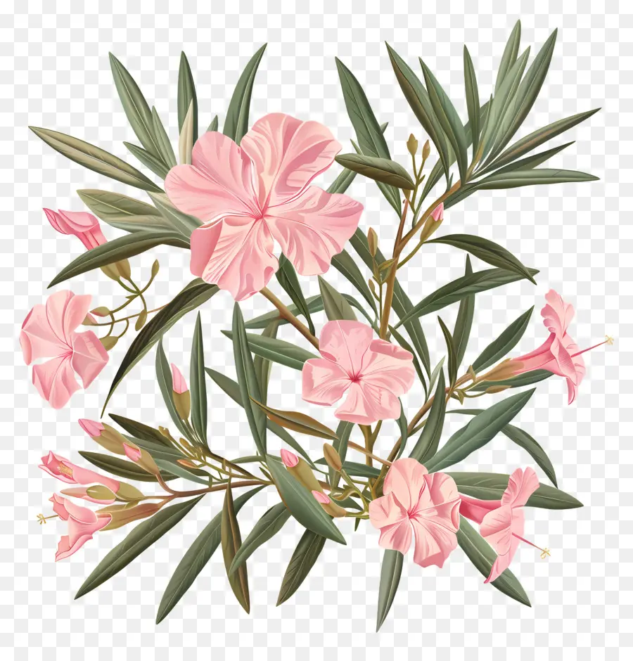 الدفلى，الزهور الوردية PNG