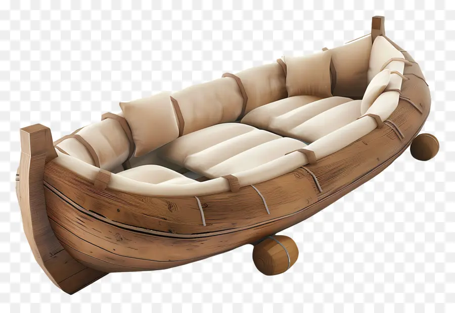 طوف，قارب خشبي PNG