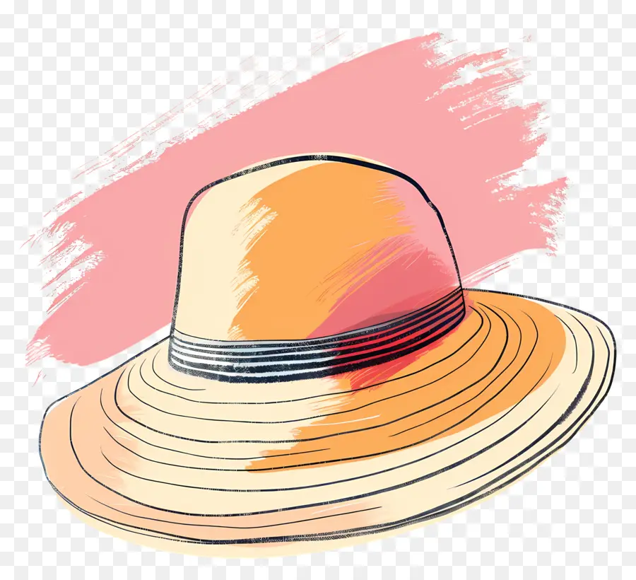 قبعة الشمس，الوردي والبرتقالي PNG
