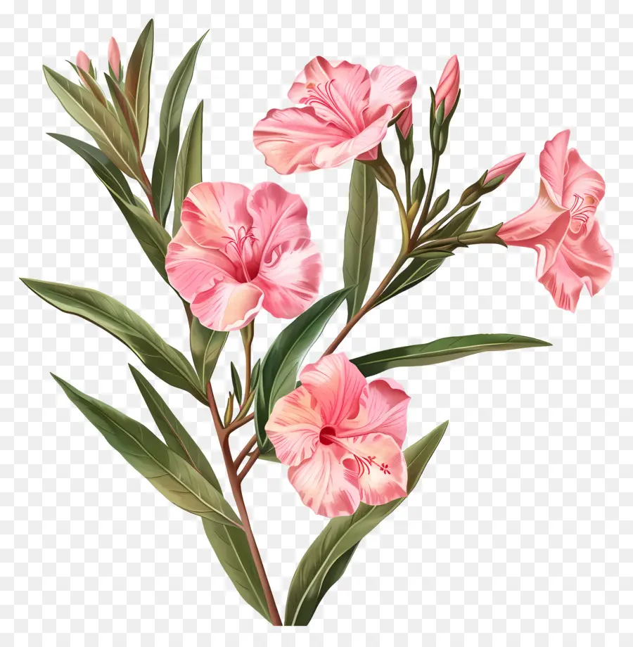 الدفلى，الزهور الوردية PNG