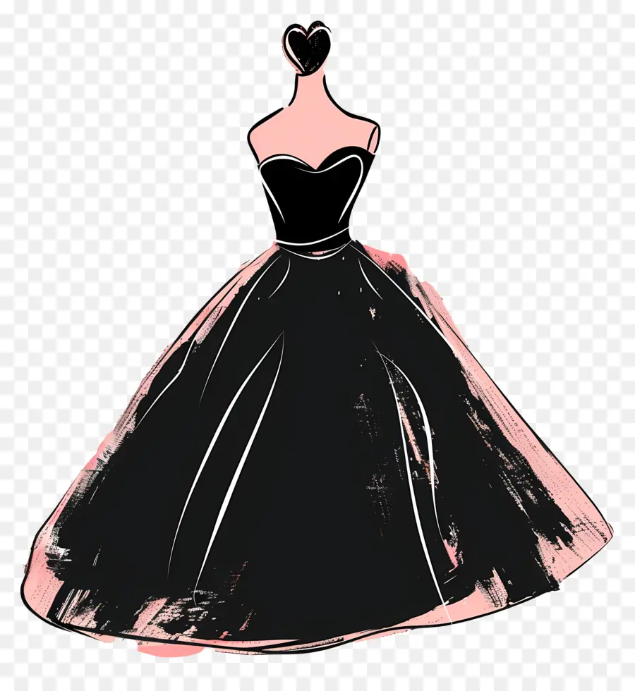 فستان الزفاف الأسود，ثوب المساء الأسود PNG