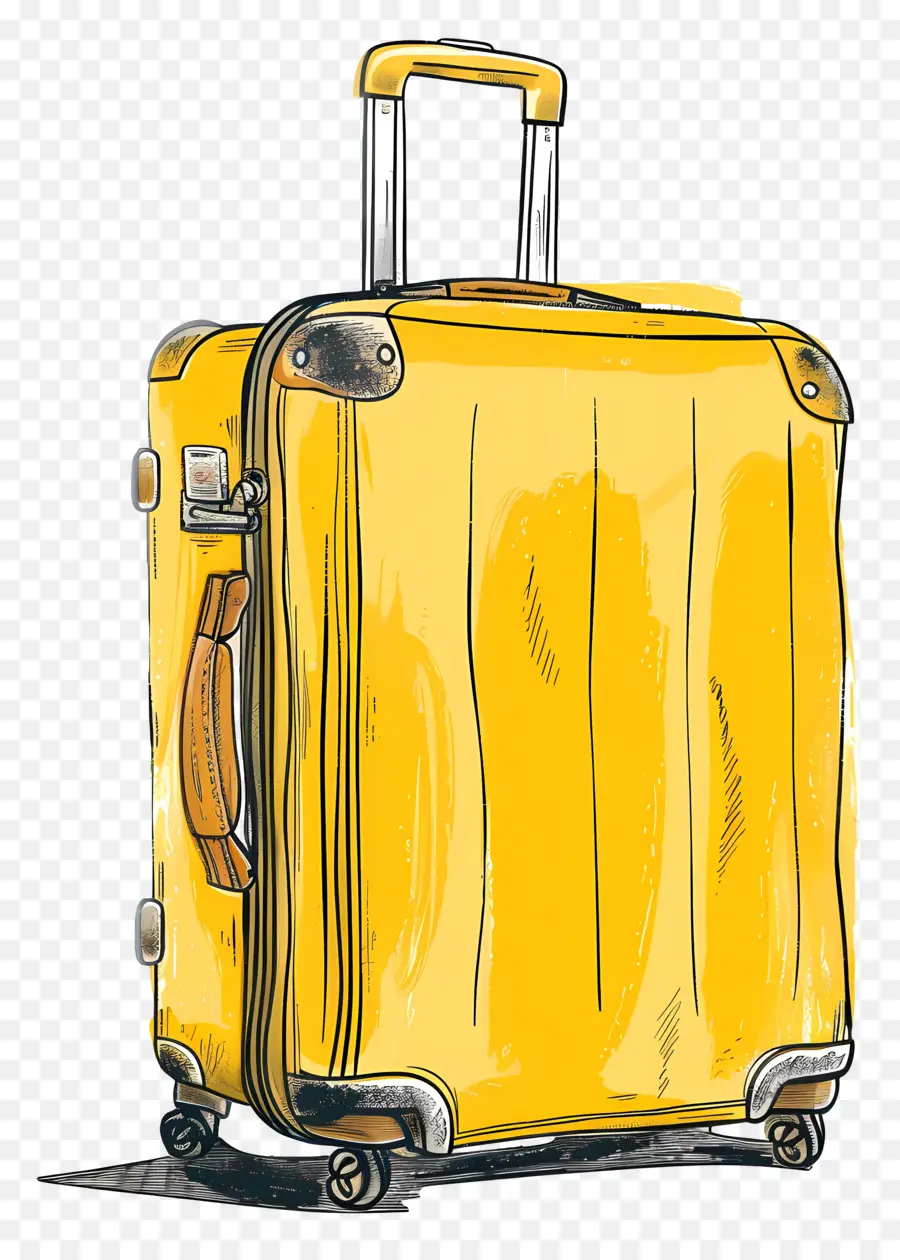 حقيبة السفر，حقيبة صفراء PNG