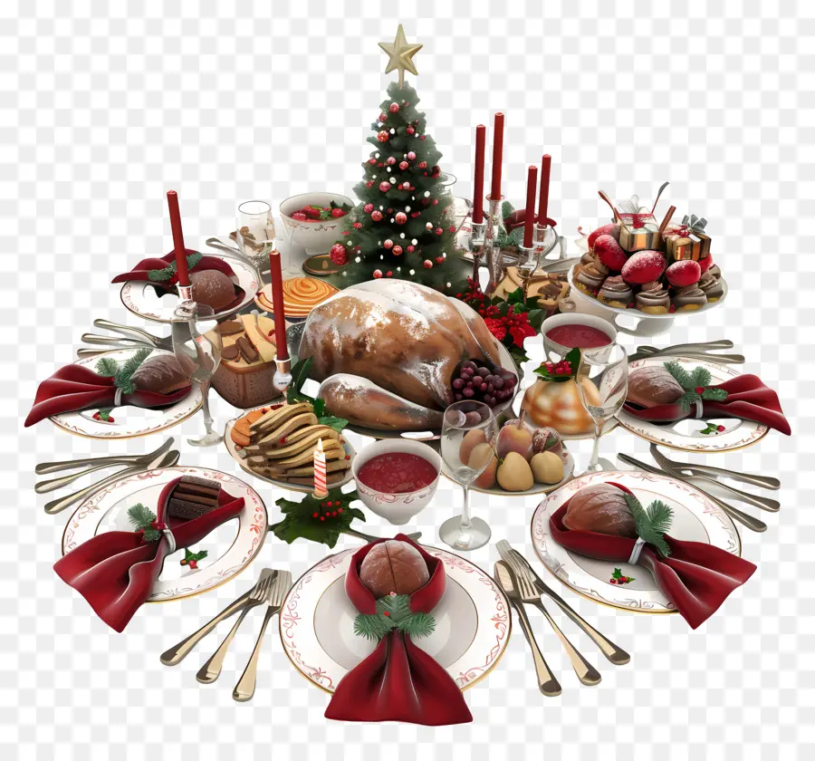 طاولة عشاء عيد الميلاد，عيد الميلاد عيد PNG