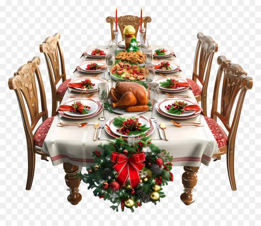 طاولة عشاء عيد الميلاد，الشكر PNG