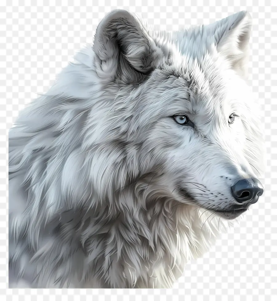 الذئب الأبيض，العيون الزرقاء PNG