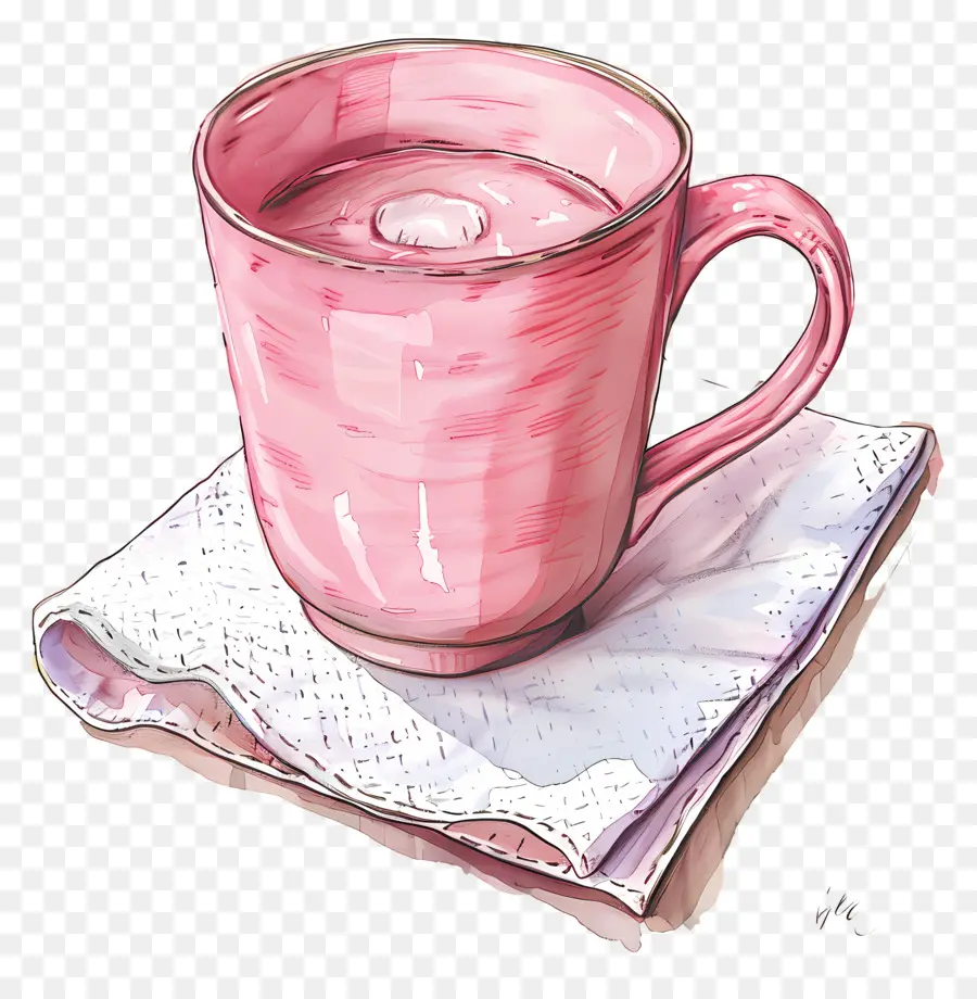 الوردي القدح，القهوة PNG