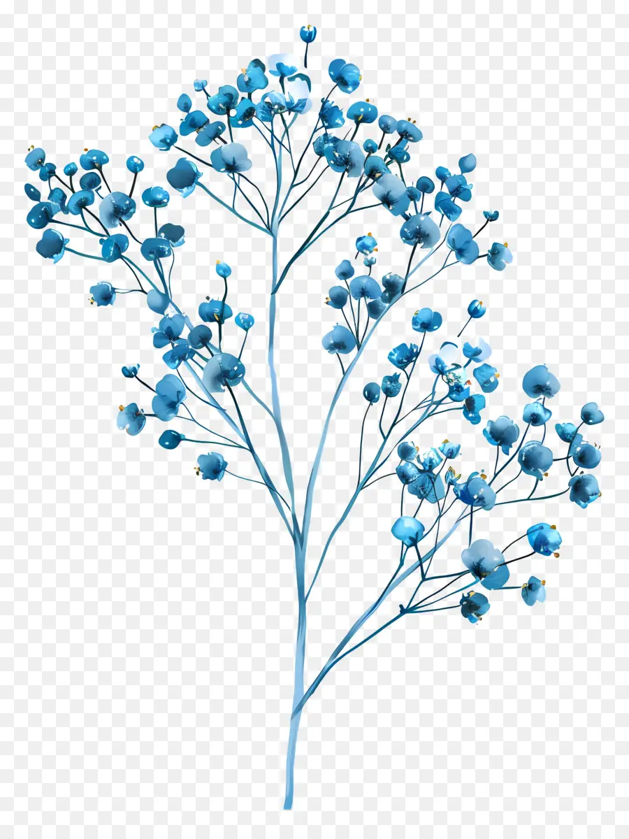 بابيس التنفس زهرة，الزهور الزرقاء PNG