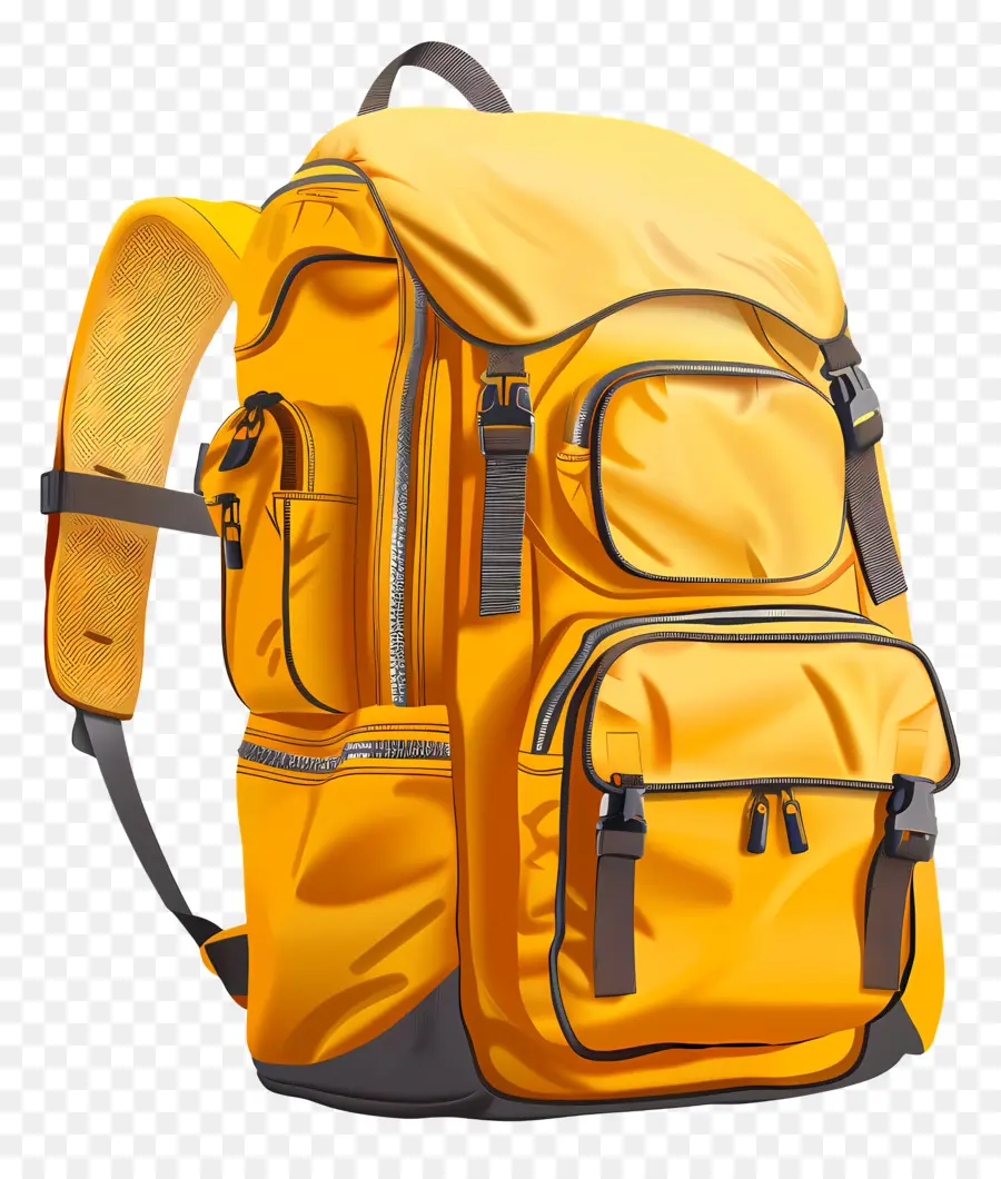 حقيبة تحمل سفر كبيرة صفراء，حقيبة ظهر صفراء PNG