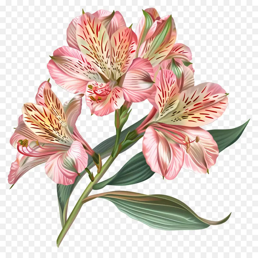 زهرة Alstroemeria，الأزاليس الوردي PNG