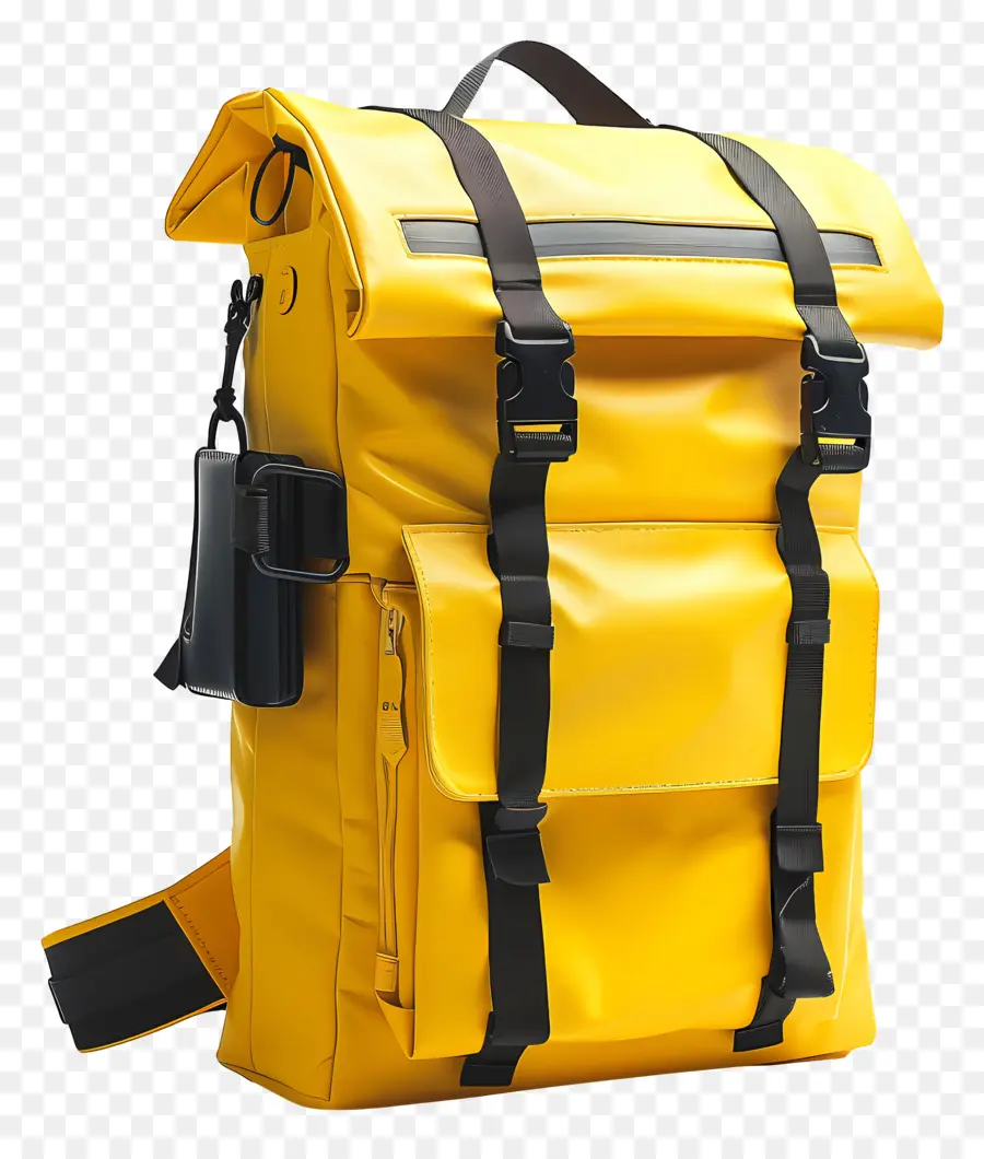حقيبة تحمل سفر كبيرة صفراء，حقيبة ظهر صفراء PNG