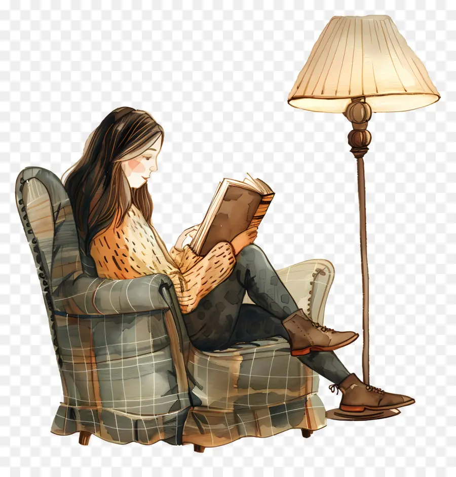 فتاة القراءة，امرأة PNG
