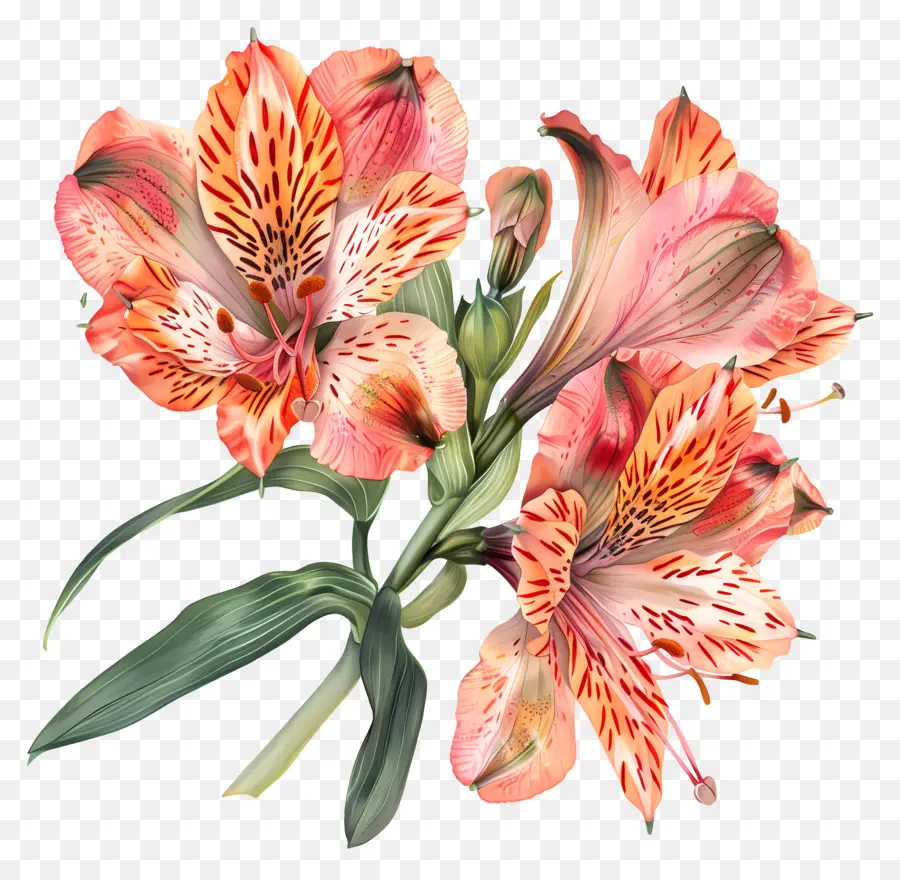 زهرة Alstroemeria，الزنابق الوردي PNG