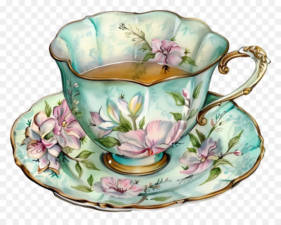 كأس الشاي，الشاي الصحن PNG