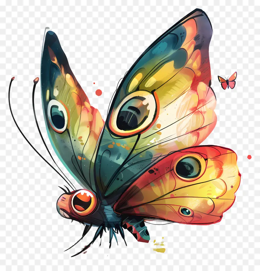 فراشة，الفراشة الملونة PNG