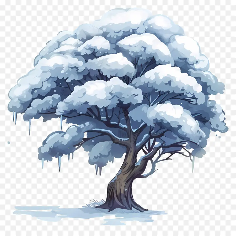 شجرة الثلج，شجرة مغطاة الثلج PNG