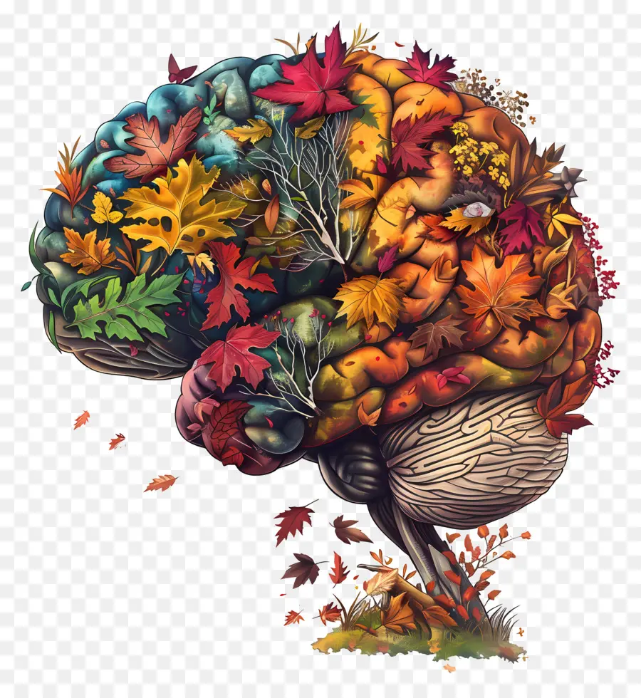 الرسوم المتحركة الدماغ，الخريف PNG