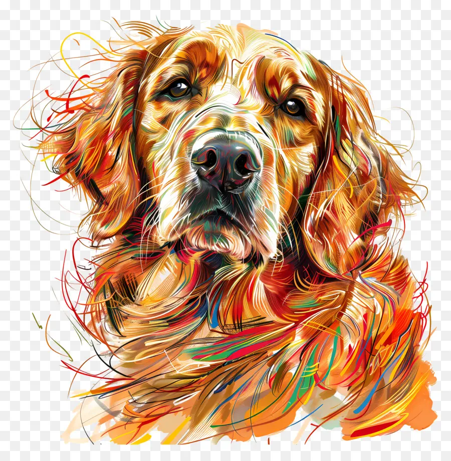 كلب المسترد الذهبي，الفن التجريدي PNG
