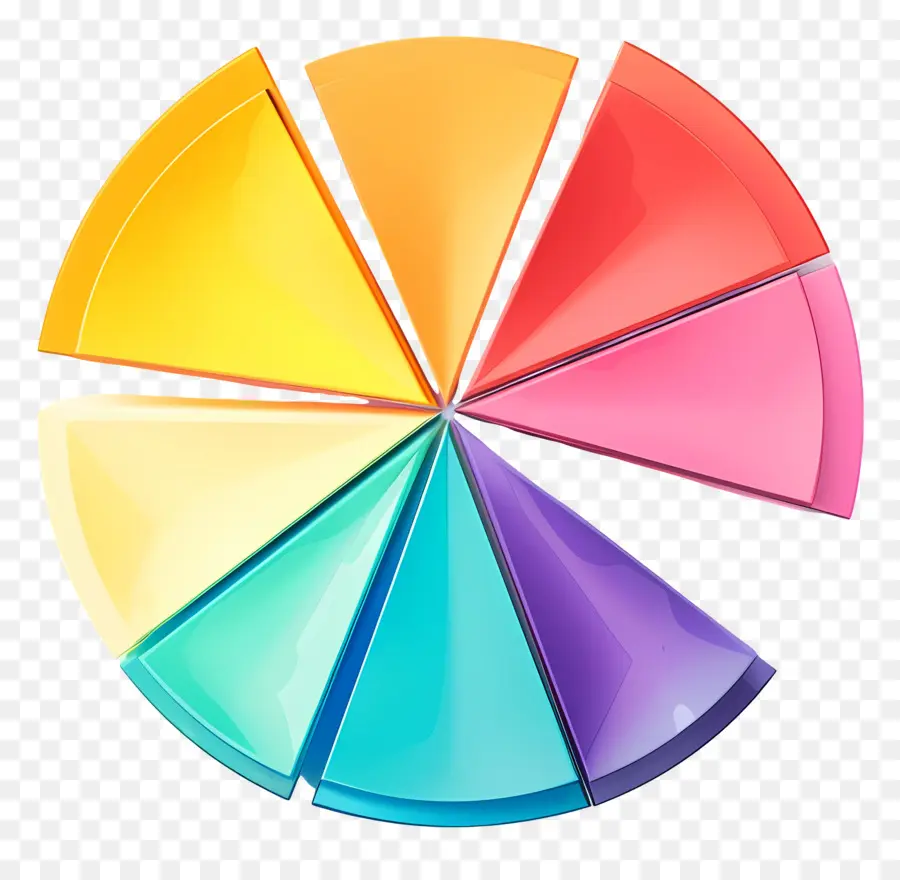 فطيرة الرسم البياني，متعددة الألوان PNG