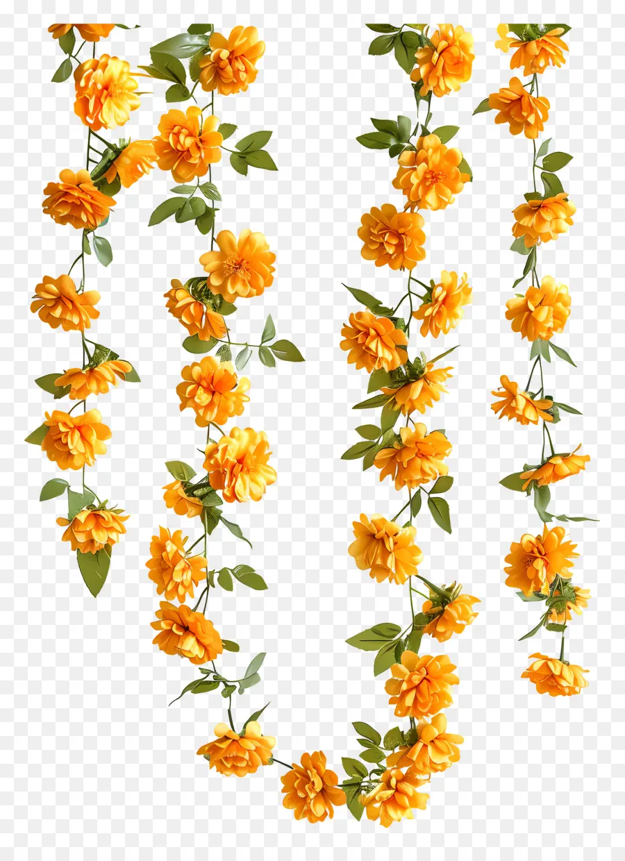 Marigold Garland，إكليل الأزهار PNG