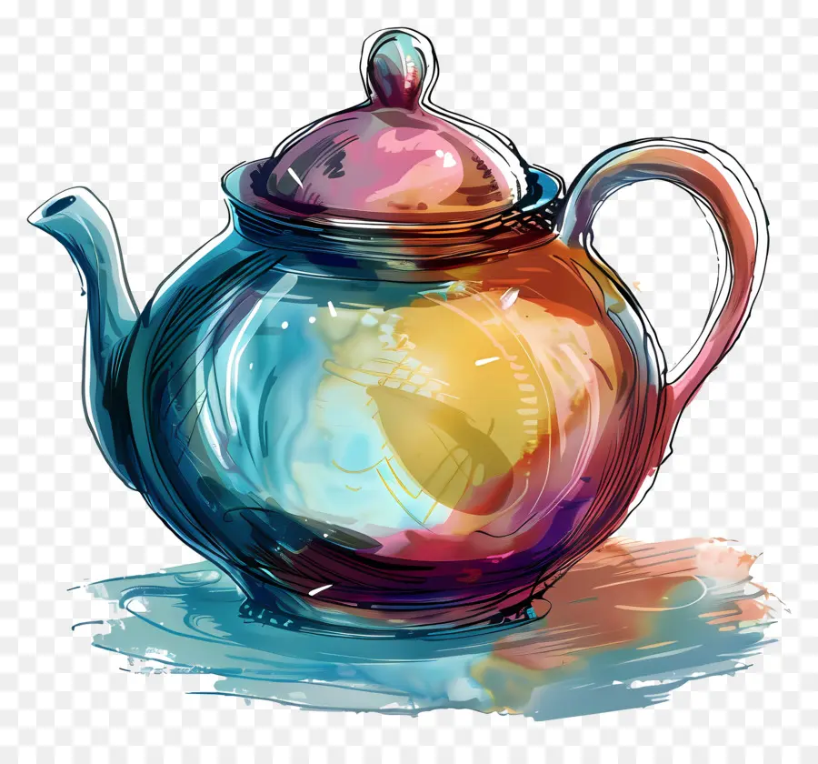 إبريق الشاي，إبريق الشاي الزجاج PNG
