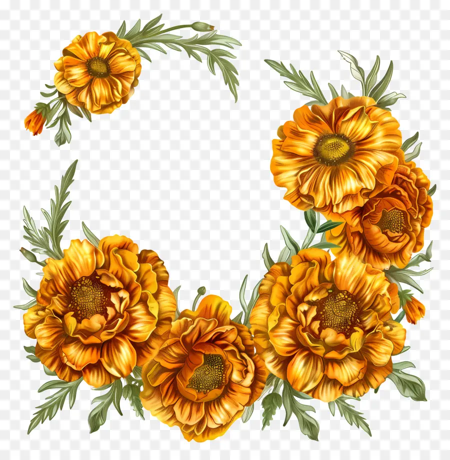 Marigold Flower Toran，زهرة PNG