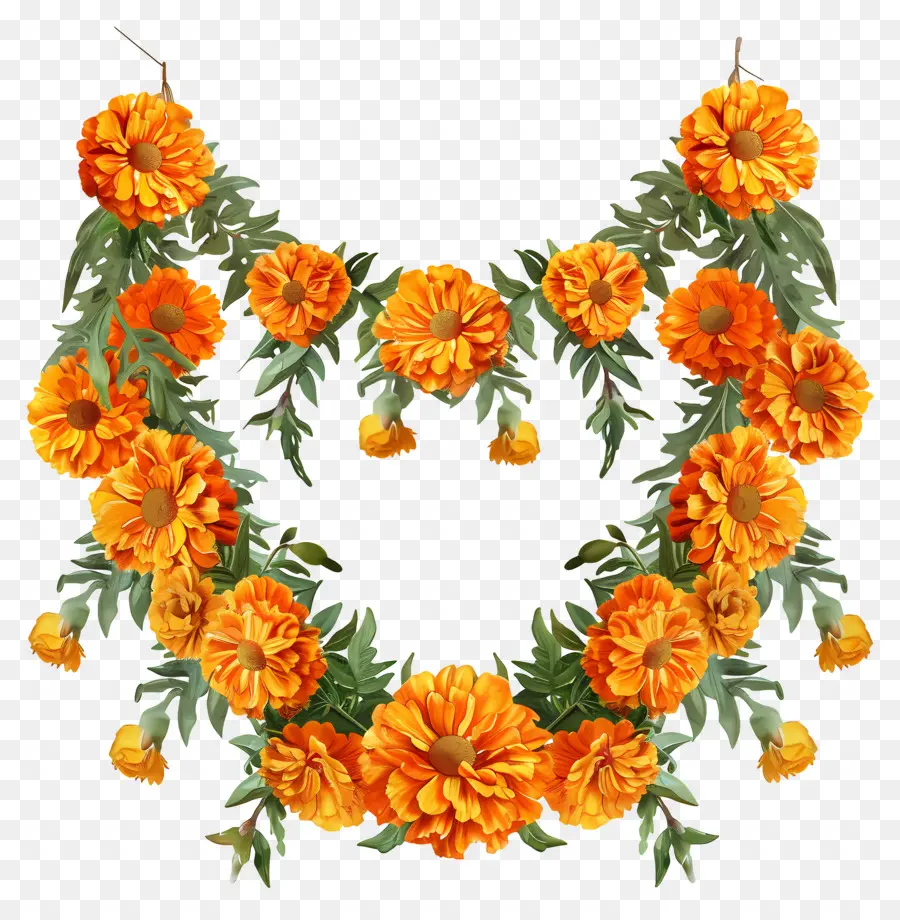 Marigold Flower Toran，إكليل الأزهار PNG