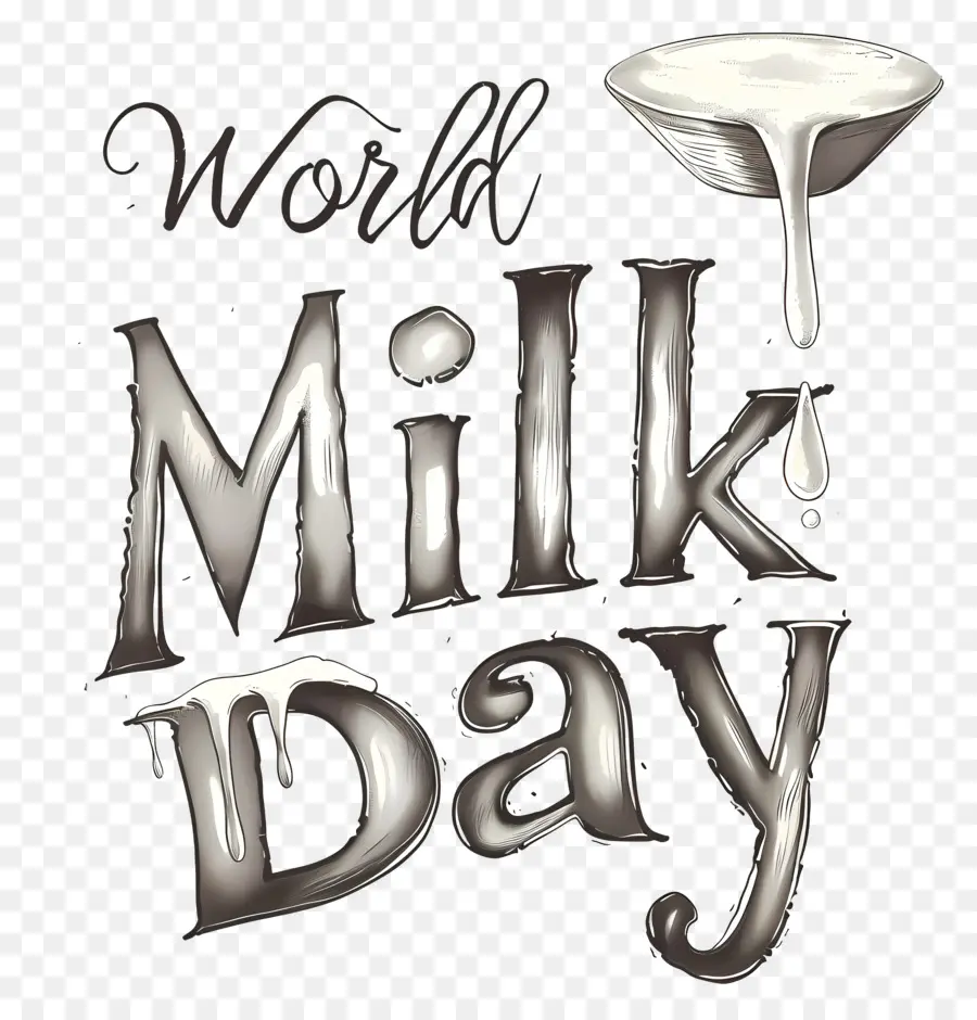 يوم الحليب العالمي，الخط PNG