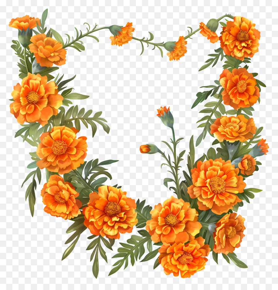 Marigold Flower Toran，زهور القطيفة PNG