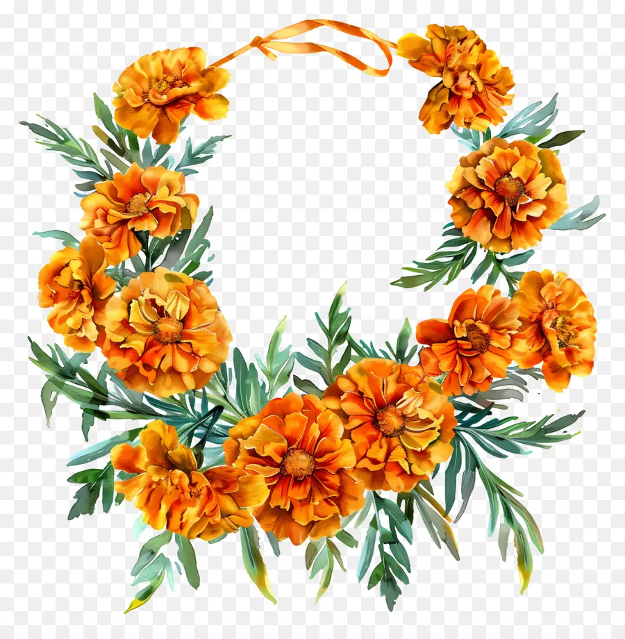 Marigold Flower Toran，زهور البرتقال PNG