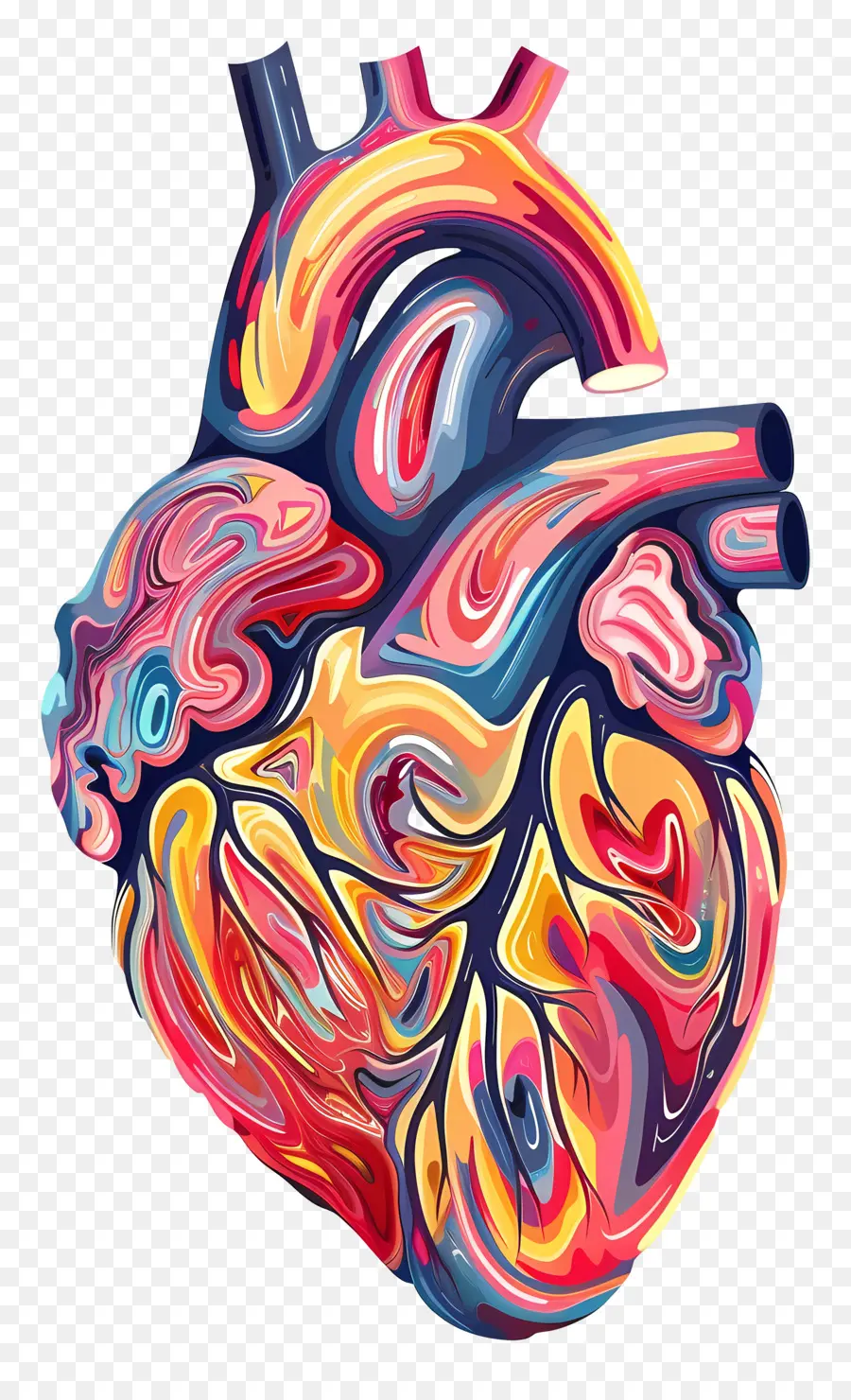 قلب الإنسان，لوحة ملونة PNG
