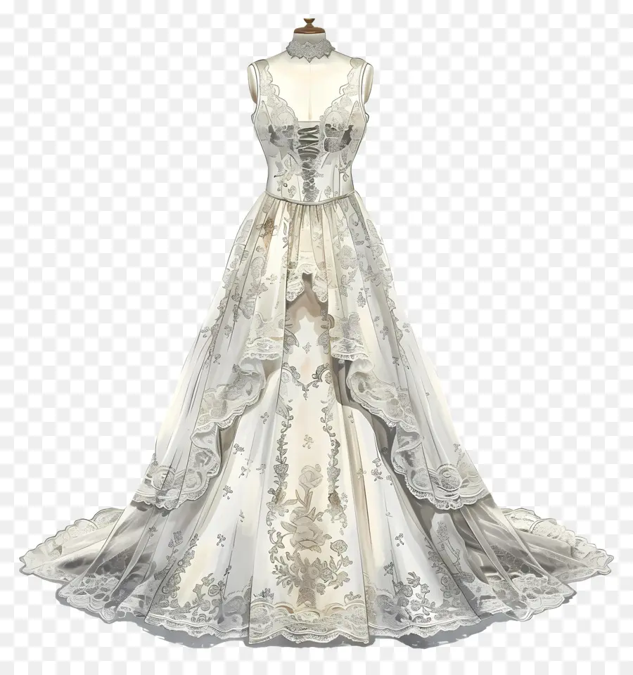 فستان الزفاف الدانتيل，فستان الزفاف الأبيض PNG