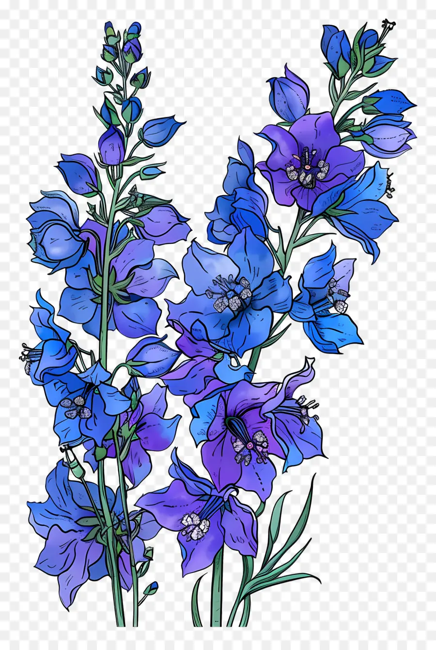 زهرة لاركسبور，زهور لافندر الأزرق PNG