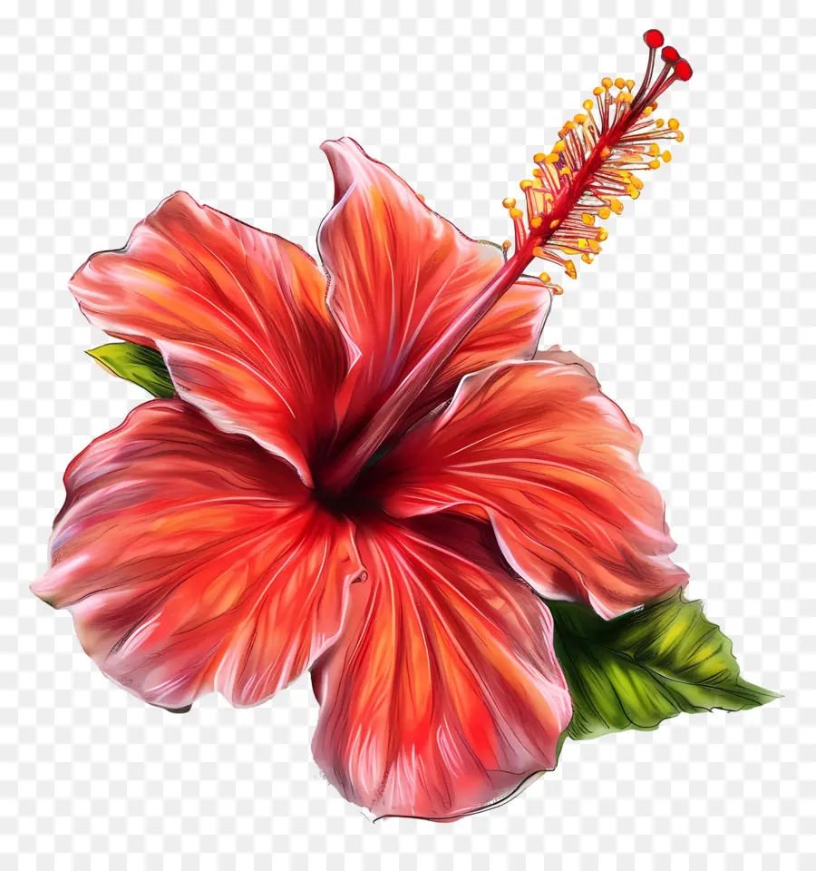 Moana Hibiscus，زهرة الكركديه الأحمر PNG