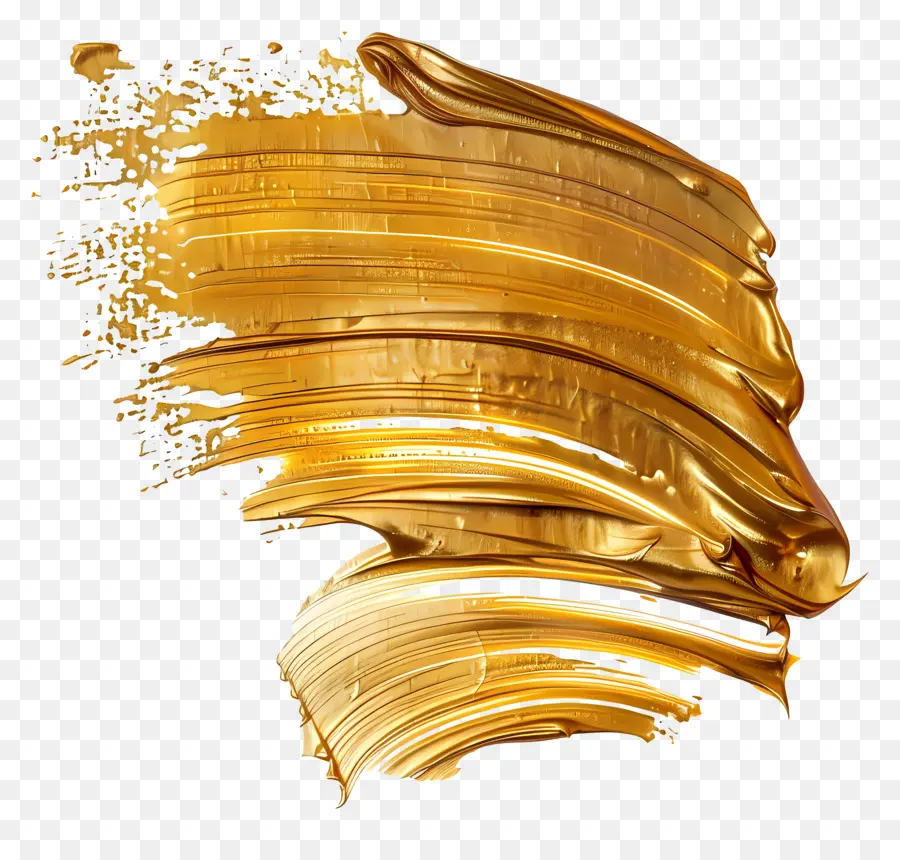 ضربة فرشاة الطلاء الذهب，طلاء الذهب PNG