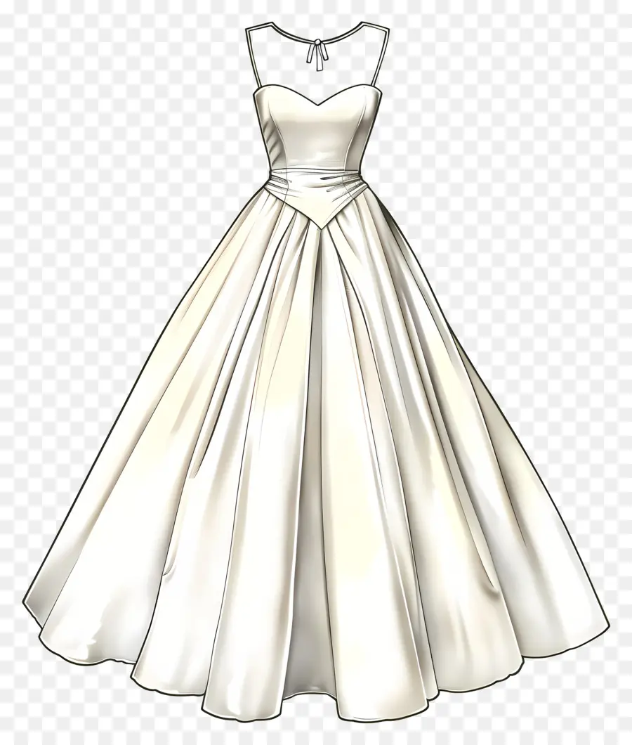 فستان زفاف العنق الحبيب，فستان الزفاف الأبيض PNG