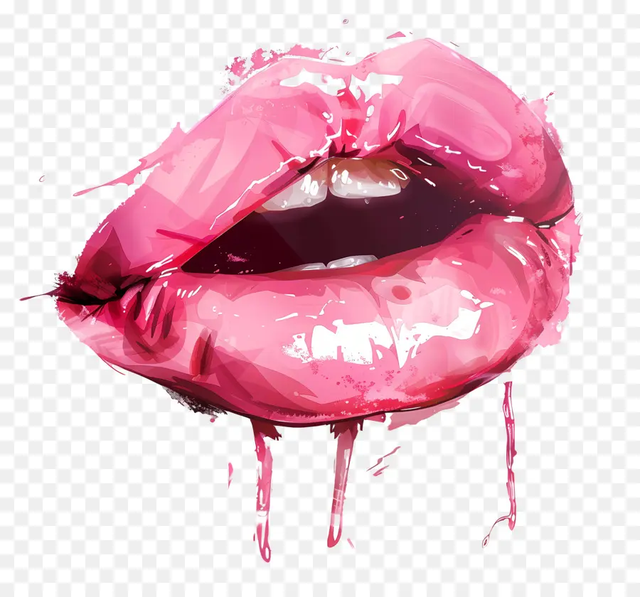 علامة قبلة وردية，أحمر الشفاه الوردي PNG