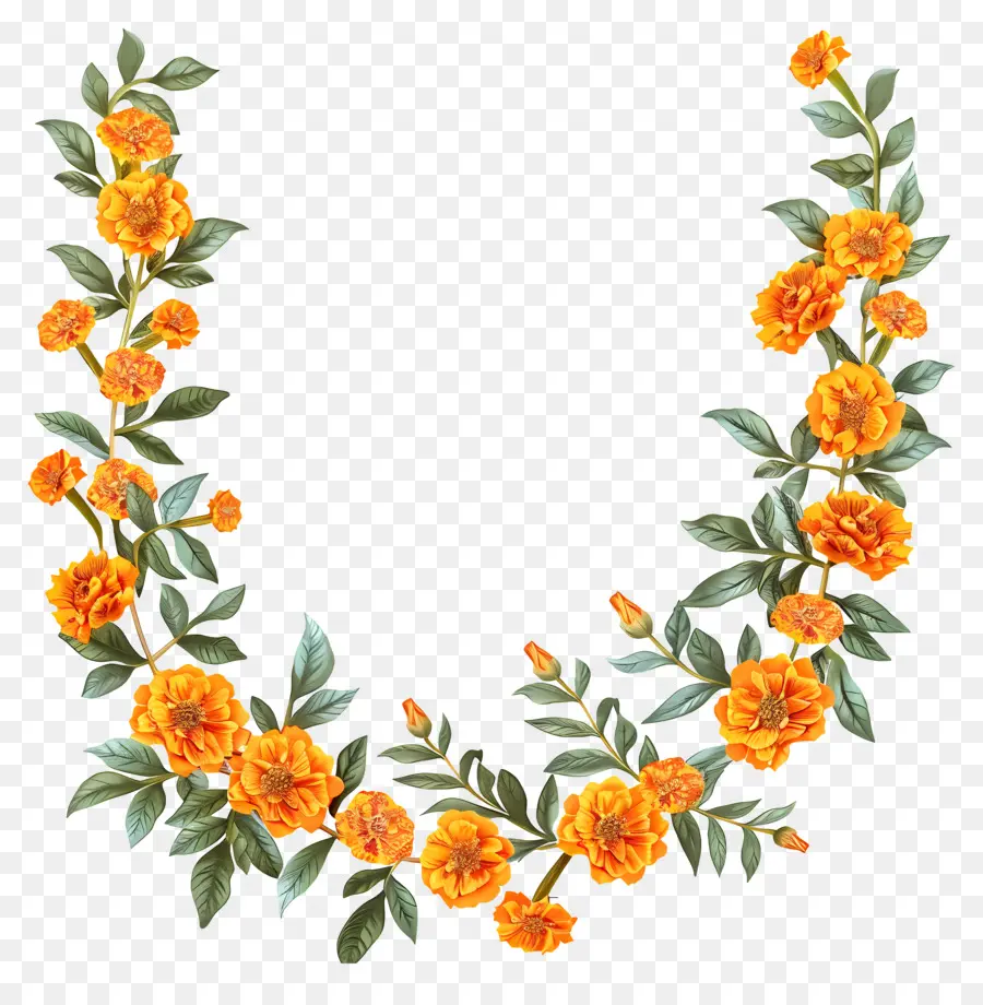 Marigold Flower Toran，إكليلا من الزهور PNG