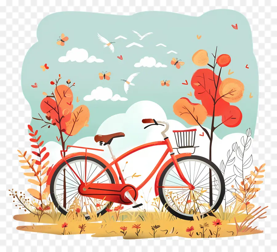 عالم الدراجات اليوم，مشهد الخريف PNG